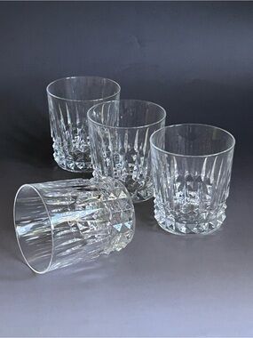 4pcs Vintage Cristal D’Arques Tuilleries Villandry Old Fashioned Whiskey Glasses